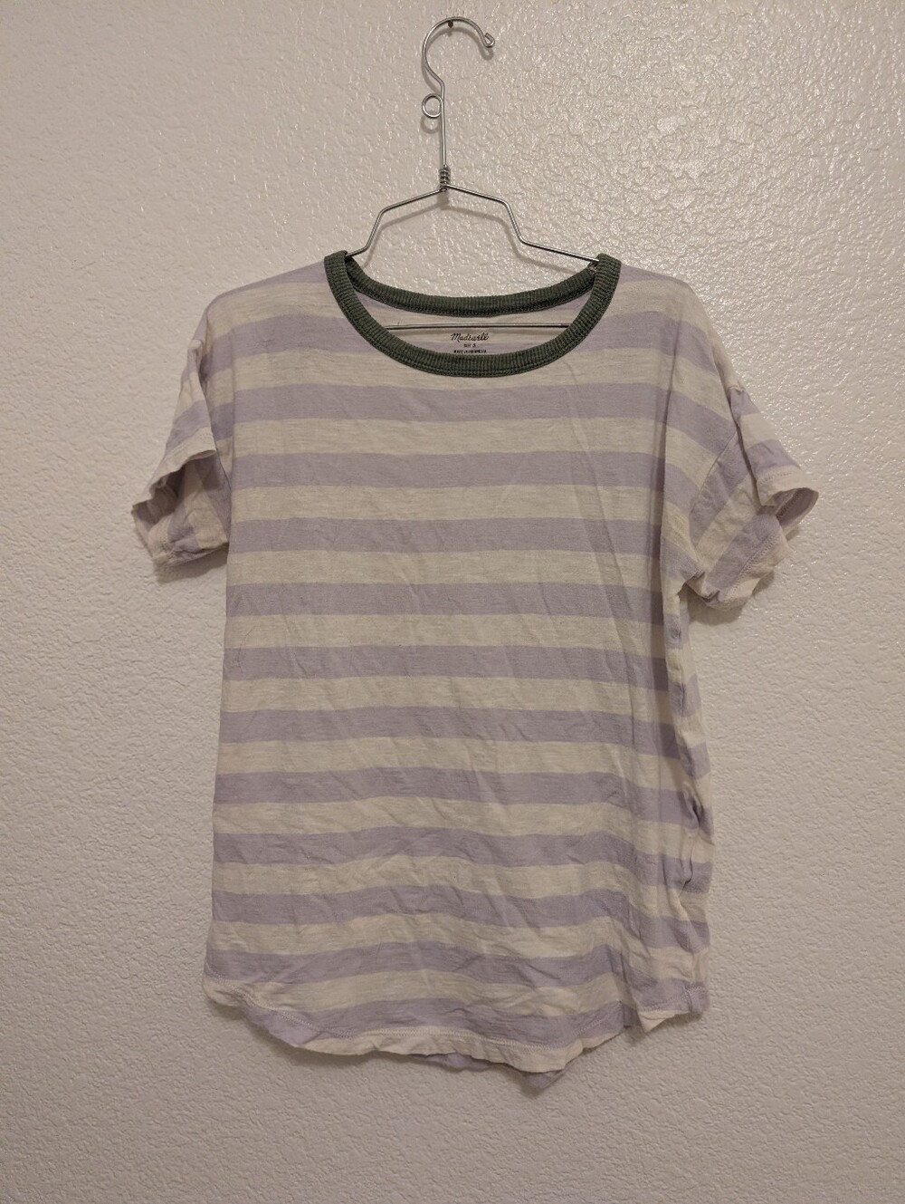 Madewell Whisper Cotton Rib Crewneck Tee In Thurman Stripe Small